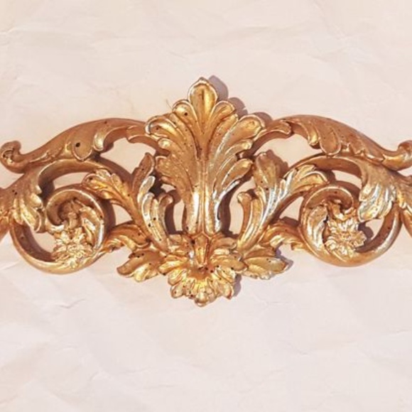 Home Fleur de Lis Wall Decor Gold Brass Colour - 19" Length - Picture 6 of 8
